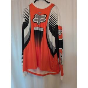 Fox XXL NWT Racing Dirt Bike Shirt Size foxracinginc logo l/s orange black white